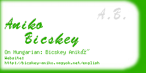 aniko bicskey business card